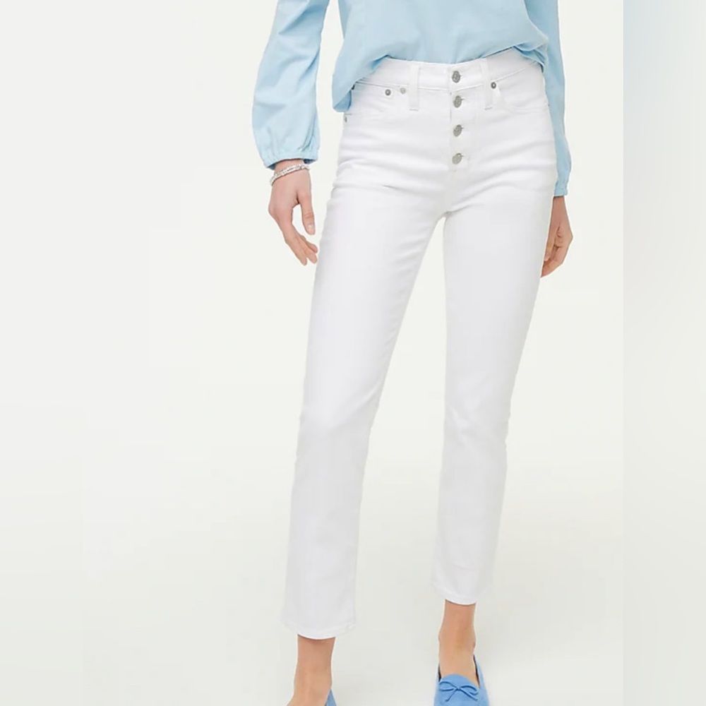 J.Crew Tall Straight White Jeans All-Day Stretch